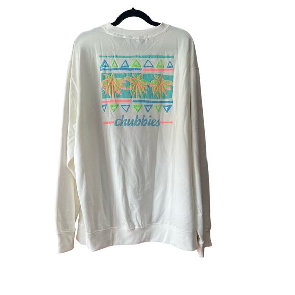 NWT Chubbies Men The Vanilla Latte Soft Terry Crewneck Sweatshirt White Size XXL - Picture 1 of 13